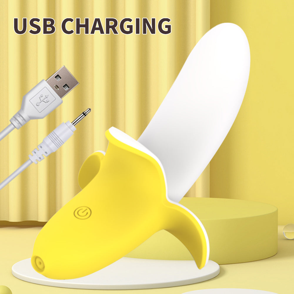 SEVN Banana-Shaped Clitoris Vibrator 10 Vibration Modes G-spot Vaginal Stimulator Soft Silicone Dildo Female Masturbator Cute Adult Sex Toys for Woman 