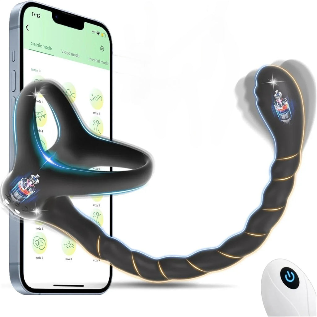 SEVN 3 in 1 Anal Vibrator for Men Prostate Massager Male Vibrator Cock Ring Taint Stimulator Remote Control Anal Beads Adult Sex Toys 