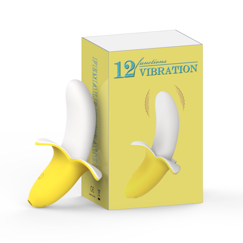 SEVN Banana-Shaped Clitoris Vibrator 10 Vibration Modes G-spot Vaginal Stimulator Soft Silicone Dildo Female Masturbator Cute Adult Sex Toys for Woman 