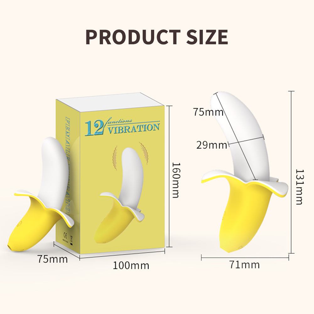 SEVN Banana-Shaped Clitoris Vibrator 10 Vibration Modes G-spot Vaginal Stimulator Soft Silicone Dildo Female Masturbator Cute Adult Sex Toys for Woman 